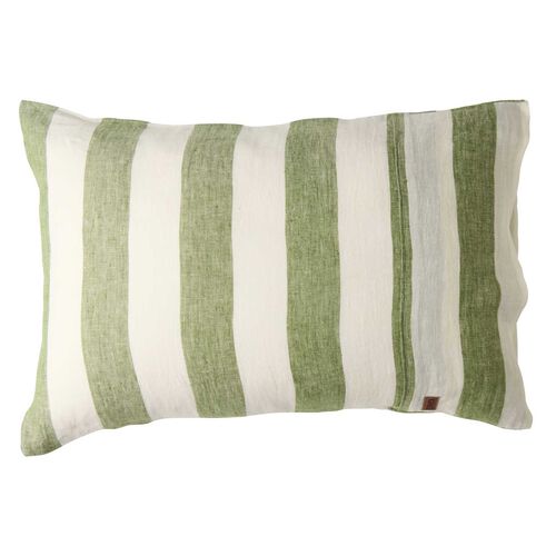 Kip&Co Moss Stripe Linen Pillowcases 2P Std Set